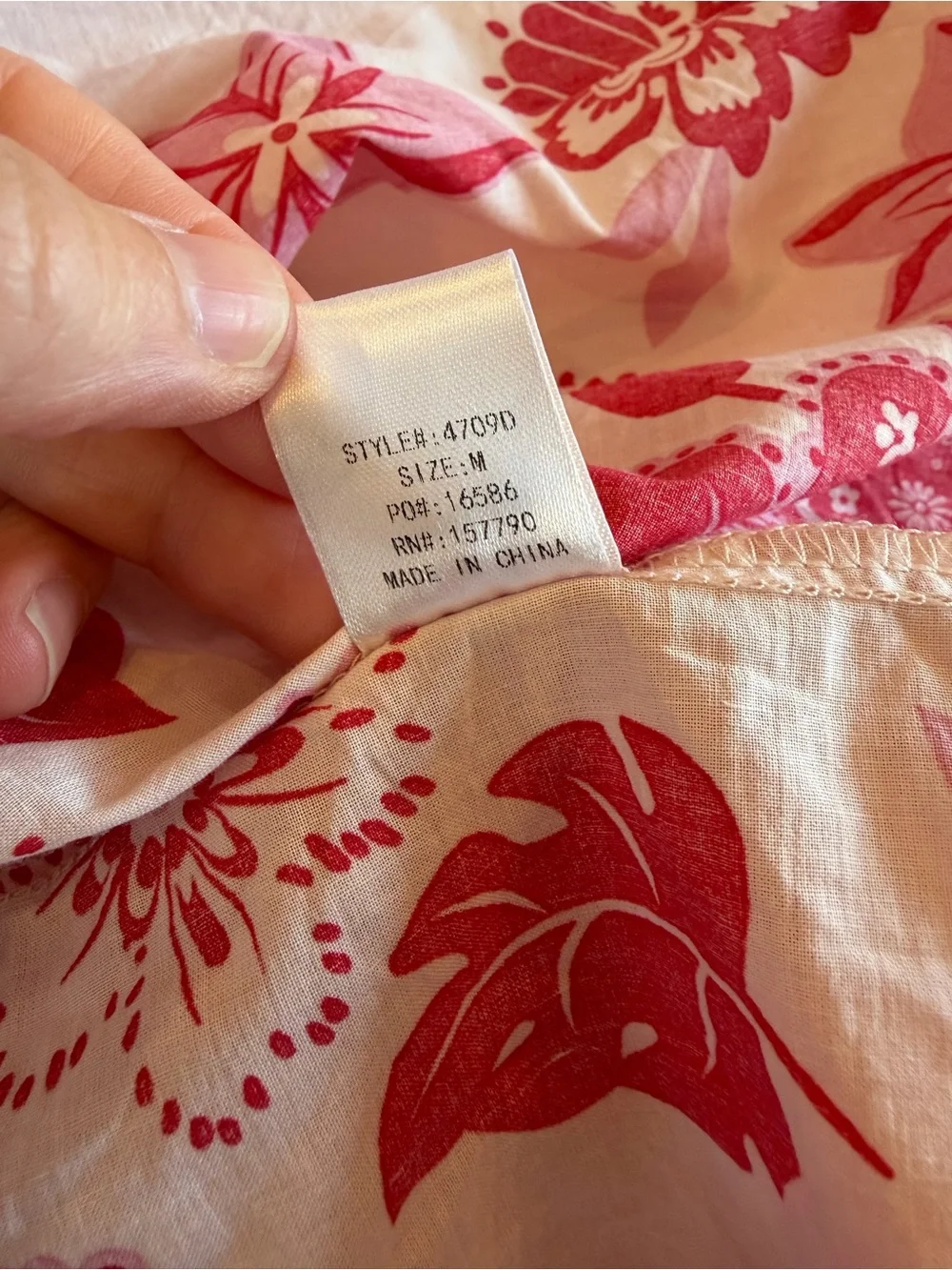 Pinch Pink and Red Floral Maxi Dress Cotton Tassle Tie Front Tiered / medium